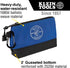 Klein Tools 55559 Stand-Up Zipper Bag Tool Pouch with Carabiners, 7-Inch Blue and 14-Inch Gray Utility Bags with Reinforced Bottom, 2-Pack...