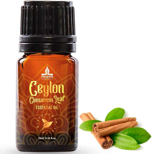 PRESERVE Ceylon Cinnamon Leaf Essential Oil, 100% Pure Natural Oil, Undiluted, Therapeutic Grade base Oil for Aromatherapy, Diffuser, Fragrance, F...