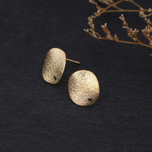 MILISTEN 20pcs Stainless Steel Earrings Posts Round Blank Peg Earrings Posts Flat Pad Ear Stud Components Earring Making Findings (Golden)...