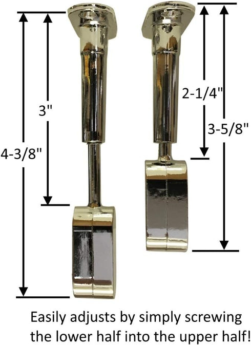 Desunia Adjustable Mid Hanger for Oval Closet Rod - Adjusts from 2 1/4" to 3" - Polished Chrome...