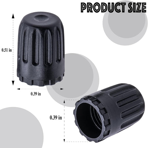 10PCS TPMS Plastic Tire Valve Stem Caps, Wheel Tire Valve Stem, with O-Ring Rubber Seal, Universal Tire Valve Stem Covers for Cars, SUV, Trucks, B...