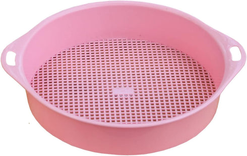 Rock Garden Sieve Soil Sifter, Round Plastic Gardening Soil Sifting Pan 3mm Pp Tetragonum Hole Soil Sifter Sand Sifter Portable Soil Sifter Screen...