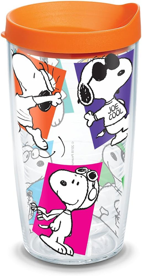 Tervis Peanuts Multi-Snoopy Made in USA Double Walled Insulated Tumbler Cup Keeps Drinks Cold & Hot, 16oz, Clear...