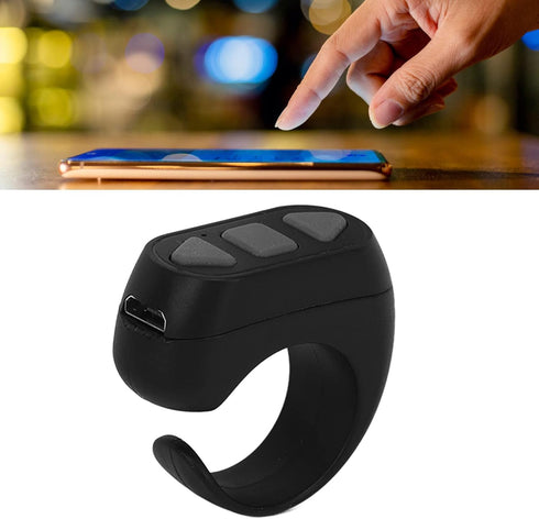 App Page Turner, Bluetooth Remote Control Page Turner Cell Phone Camera Video Recording Shutter Selfie , Scrolling Ring Clicker for Tiktok Reading...