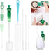 OUTXE 5 Pack Bottle Brush Set, 5-in-1 Water Bottle Cleaner Brush, 15" Long Handle Bottle Cleaning Brush, 3 Straw Brush, Removable Nipple Brush, De...