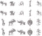PH PandaHall 10 Style Animals Charms, 30pcs Antique Silver Tibetan Alloy Giraffe Unicorn Cat Charms Pendant Beads Charms for DIY Bracelet Necklace...