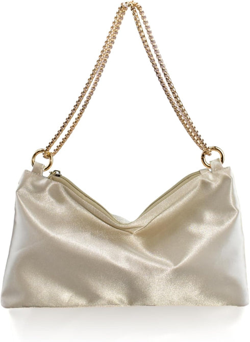 FEICHANGHAO Women's Satin Evening Handbag Shoulder Bag Wedding Prom Formal Clutch Party Purses...