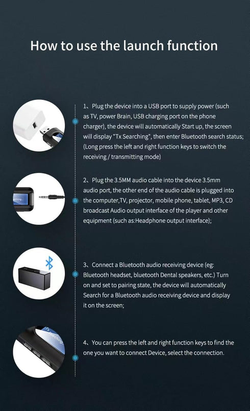 USB Bluetooth 5.0 Transmitter Receiver for TV, Portable Wireless Bluetooth Adapter, 3.5mm Jack Audio Bluetooth Transmitter for PC, Sound Card, Car...