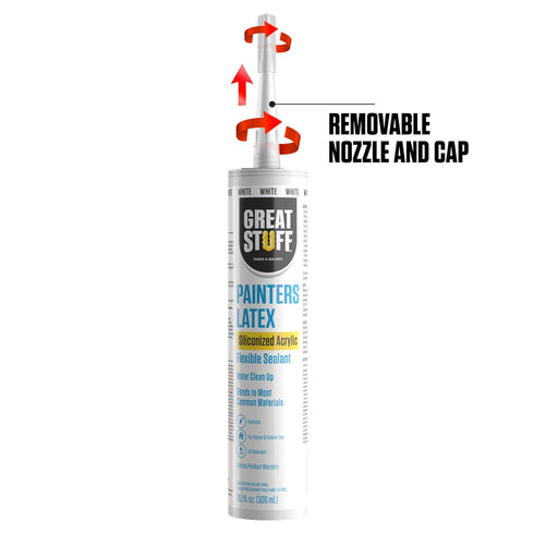 Great Stuff Acrylic Latex Paintable Caulking Sealant - White Caulk, Painters Caulk, Painters Latex Siliconized Acrylic Caulk, Paintable Caulk, Whi...