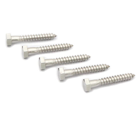 13pcs Hex Head Lag Screws, 5/16" x 2" Hexagon Head Wood Screws (Partially Threaded), 304 Stainless Steel Lag Bolts, Silvery...