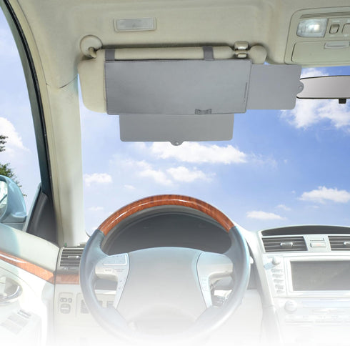 Car Visor Anti-Glare Sunshade Extender for Front Seat Driver or Passenger - 1 Piece (Gray)...