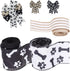 3 Rolls 1.5'' and 2.5'' Doggy Paw Print & Dog Ribbon(30 Yards), Lover Wired Edge Linen Ribbon,Stripes , Polka Dots Ribbons for Floral Arrangements...