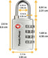 3 Pack TSA Luggage Locks with 4 Digit Combination – Heavy Duty Set Your Own Padlocks for Travel, Baggage, Suitcases & Backpacks - Silver...