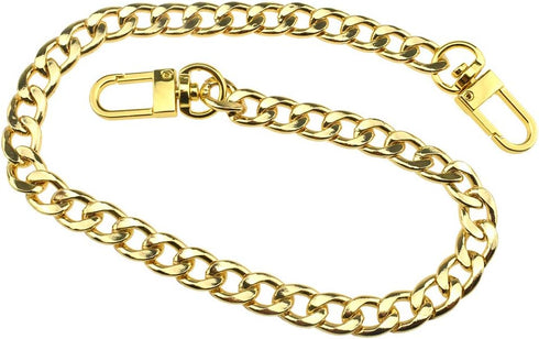 HAHIYO Purse Chain Strap 15.7 Inches Yellow Gold for Shoulder Cross Body Sling Handbag Clutch Replacement Comfortable Flat 0.4" Wide 2.4mm Extra T...