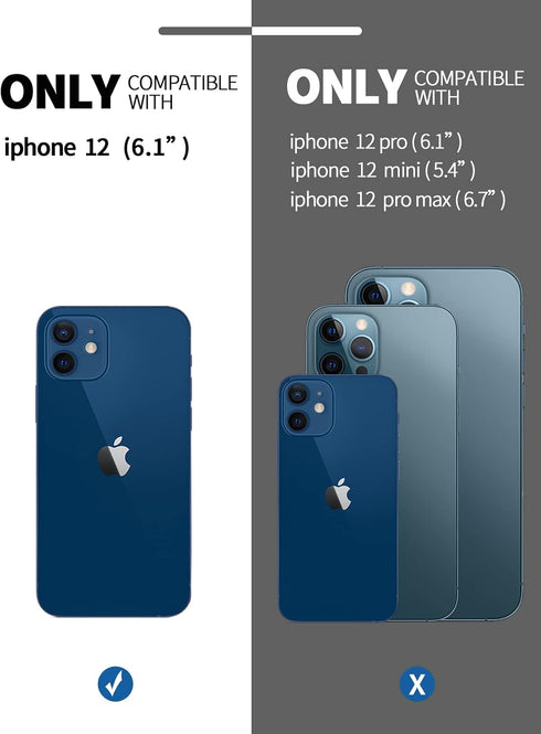 Unitedtime for iPhone 12 Case Waterproof with Built-in Screen Protector Full Body Rugged Hard Silicone, Military Grade Shockproof Dustproof Protec...