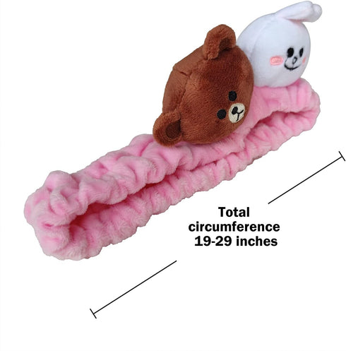 Tianmei Car Inside Rearview Mirror Cover Accessories with Cute Cartoon Doll Decor Interior Trim for Women (Bear Rabbit-Pink)...