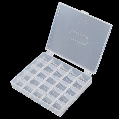 YEQIN Bobbin Box, Bobbin Organizer Plastic Case, Transparent 25 Slots Empty Bobbins Spools Box, Sewing Craft Plastic Case Storage Box for Sewing M...