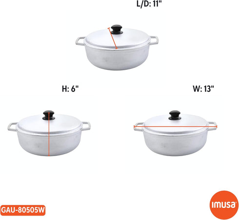 IMUSA Traditional Caldero made in Colombia with Lid, 4.8 Quart, Silver...