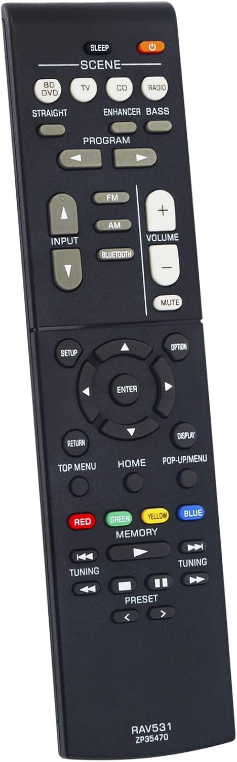 RAV531 ZP35470 Replacement Remote fit for Yamaha AV Receiver HTR-3068 HTR-4068 RX-V379 RX-V379BL RX-V381 RX-V381BL RX-V479 RX-V579 TSR-5790 TSR-57...