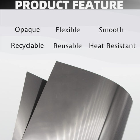 Opaque Black Plastic Sheets, 7.5mil (.0075") 12” X 12” Craft Plastic Film, PET Stencil Material, Glossy and Flexible Plastic Sheet for Crafts, Cri...