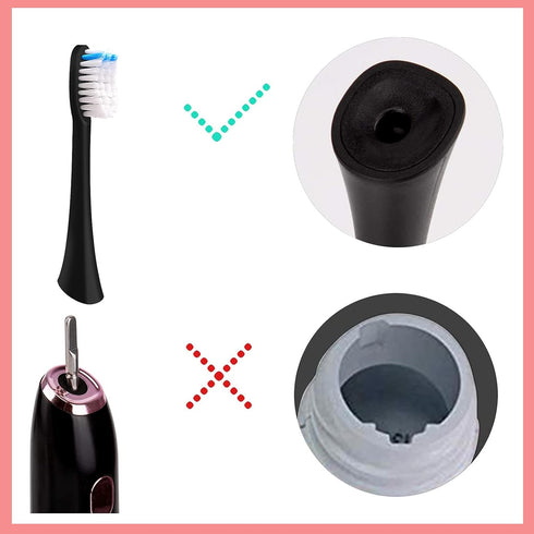 2 Pcs Electric Toothbrush Heads for BTFO 1741-01 (Black)...