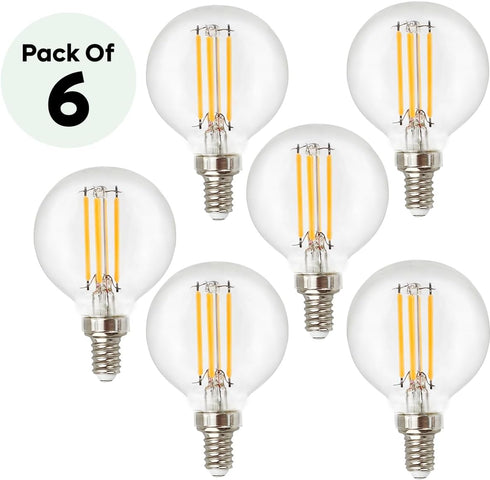 Dimmable G16.5 Bulbs 5.5W Equivalent to 60 Watt Filament Bulb for Home Room Spaces, E12 Edison LED Light Bulbs 500 Lumens Emit Warm White 3000K fo...