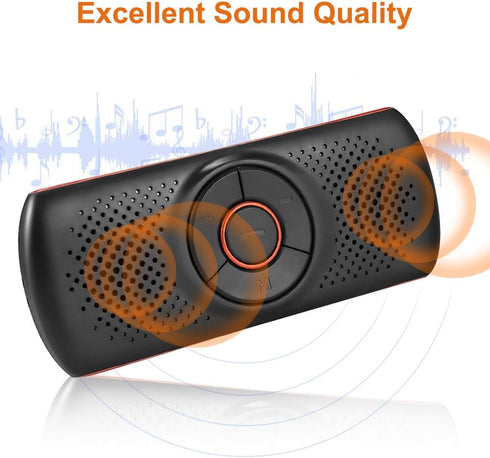 Bluetooth Handsfree Speakerphone for Cell Phone, Wireless Car Kit Music Player Adapter with Back-Clip Portable Bluetooth Speaker for Home/Sport/Ou...