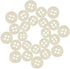 ButtonMode Standard Shirt Buttons 22pc Set Includes 8 Front (11mm or 7/16 in), 7 Sleeve (10mm or 3/8 in) & 7 Collar (9mm or Almost 3/8 in), Off Wh...
