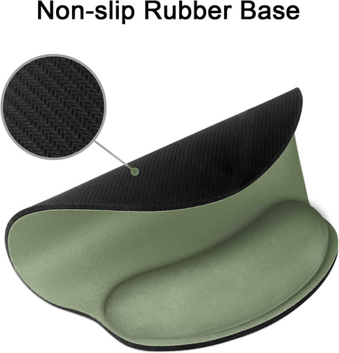 Britimes Green Mouse Pad Ergonomic Mouse Pad with Wrist Support Non-Slip Rubber Base Mousepad for Home Office Gaming Working Computers Laptop Easy...