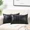 Fancy Homi 2 Packs Black Long Lumbar Faux Leather Decorative Throw Pillow Covers 16x24 Inch for Living Room Couch Bed Sofa, Boho Farmhouse Home De...