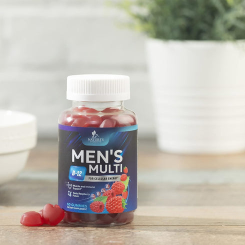 Nature's Multivitamin for Men Gummies - Berry Flavored Mens Multivitamins Daily Supplement with Vitamins A, C, D, E, B6, B12, & Zinc - Gummy Vitam...