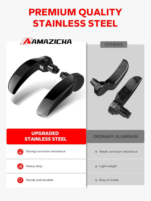 Amazicha Saddlebag Latch Kit Stainless Steel Saddle Bag Lifter Gloss Black fit for Harley Davidson Touring Street Glide Electra Glide Road King Ro...
