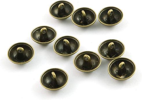 10pcs Bronze Mushroom Domed Buttons Antique Brass Dome Buttons Round Sewing Buttons with Shank, 15mm...