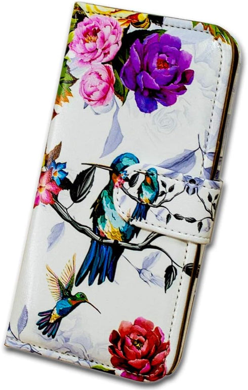Case for Moto G Stylus 5G(Not Fit G Stylus 4G), Hummingbird in Flowers Bird Leather Flip Phone Case Wallet Cover with Card Slot Holder Kickstand f...