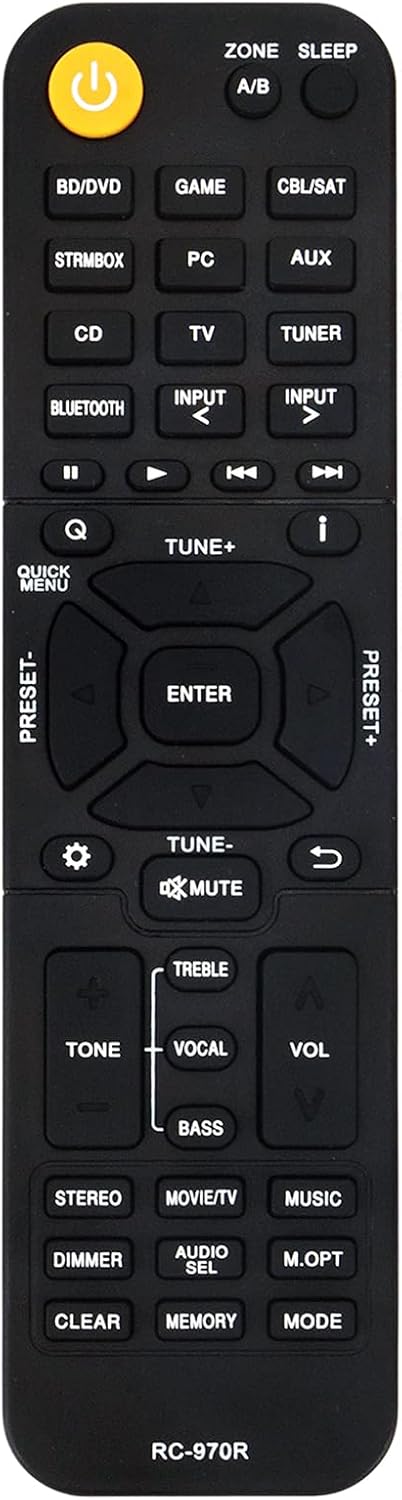 RC-970R Replaced Remote fit for Onkyo AV Receiver HTS3910 HT-S3910 TXSR393 TX-SR393 HT-R398 HTR398 TX-SR494 Home Theater...