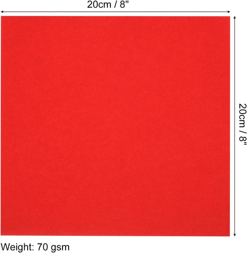 MECCANIXITY 100 Sheets Origami Paper Double Sided 8x8 Inch(20x20cm) Square Sheet for Art Craft Project, Beginners, Gifts Decor, Bright Red...
