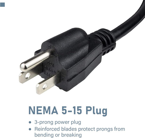 EP 2 Pack 3 ft 14/3C SJTW Appliance and Power Tool Cord, 14 Gauge 3 Prong Heavy Duty Replacement Power Supply Cord Cable, 110V 115V 120V AC Pigtai...