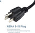 EP 2 Pack 3 ft 14/3C SJTW Appliance and Power Tool Cord, 14 Gauge 3 Prong Heavy Duty Replacement Power Supply Cord Cable, 110V 115V 120V AC Pigtai...