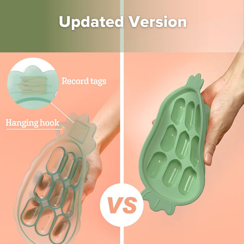 Haakaa Silicone Nibble Freezer Tray -Breastmilk Teething Popsicle Mold - Baby Fruit Food Feeder Teether Tray - Baby Food Maker - Ice Cube Tray - 4...