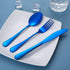 Travel Utensils,Reusable Silverware Set To Go Portable Cutlery Set with a Waterproof Carrying Case for Lunch Boxes Workplace Camping Picnic (Blue)...