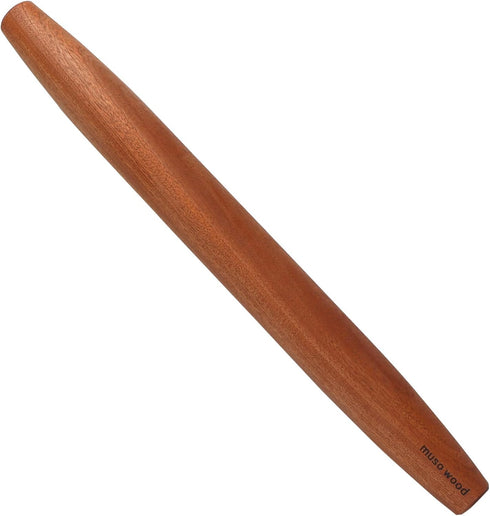 Muso Wood Sapele Wooden French Rolling Pin for Baking, Tapered Roller for Fondant, Pie Crust, Cookie, Pastry (French 17.5inch)...