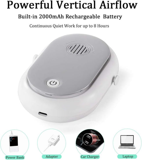 Portable Hanging Neck Fan Wearable Personal Fan Battery Operated USB Rechargeable 3 Speed Mini Handheld Air Conditioning Cooling Refrigeration Nec...