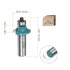 2pcs Roundover Router Bit 1/2 Shank 1/4" Radius Carbide Tipped Edge Rounding Over Bit with Bearing Guide, Woodworking Milling Tool, Cyan...