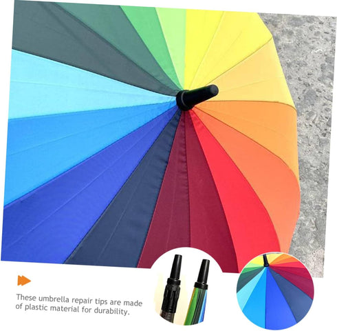 DOITOOL Clear Umbrella Walking Cane Tips 2pcs Protector Hiking End Sun Walking Sticks Replacement Umbrella Trekking Caps Tips Covers Accessories P...