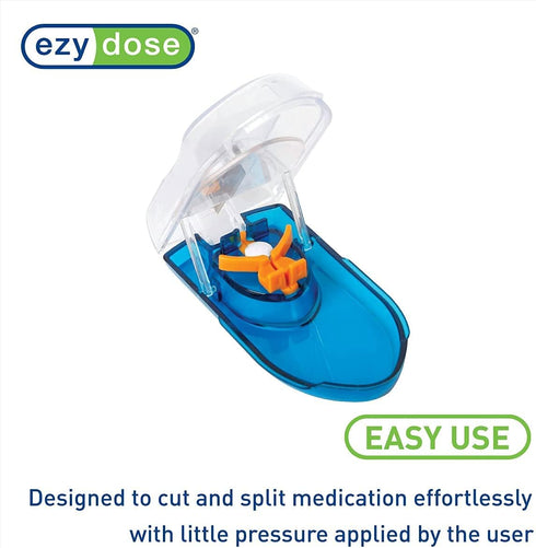 EZY DOSE Pill Cutter with Safety Shield and Magnifier, Daily Usage, Safely Cut Pills and Vitamins, Accurate and Easy Cutting, Color May Vary, BPA ...