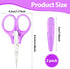 2 Pcs Small Scissors All Purpose Precision Stainless Steel Detail Scissors with Protective Cover Mini Sharp Craft Scissors Straight Fine Tips Sewi...