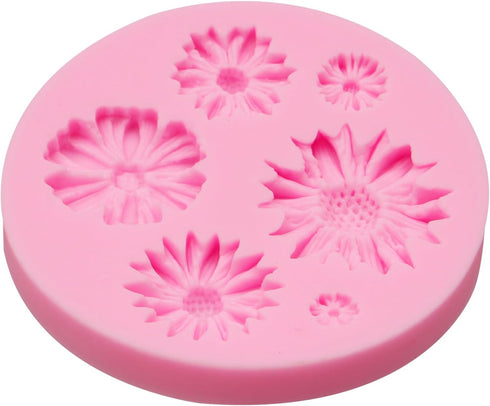 Flower Resin Mold 2 Pcs, Flower Chocolate Silicone Mold, Fondant Flower Molds for Cake Decoration Candy Cupcake Topper Cake Polymer Clay Crafts Ep...