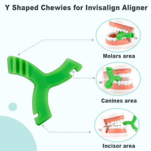 Chewies for Invisalign Aligner, DLENP 8 PCS Y-Shaped Chewies for Aligner Trays Seater Orthodontic Munchies for Invisalign (2 Pcs Unflavored,2 Pcs ...