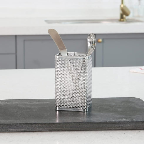 LENITH Kitchen Utensil Chopsticks Perforated Holder with Hooks - Stainless Steel Storage for Organizer Dishwasher Safe (Small Square)...