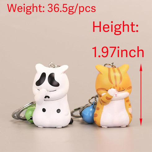 Lovely Cat Keyring - Cute Cats in Funny Poses Accessory, Cat Key Chain for Kitty Pet Owner Gift...